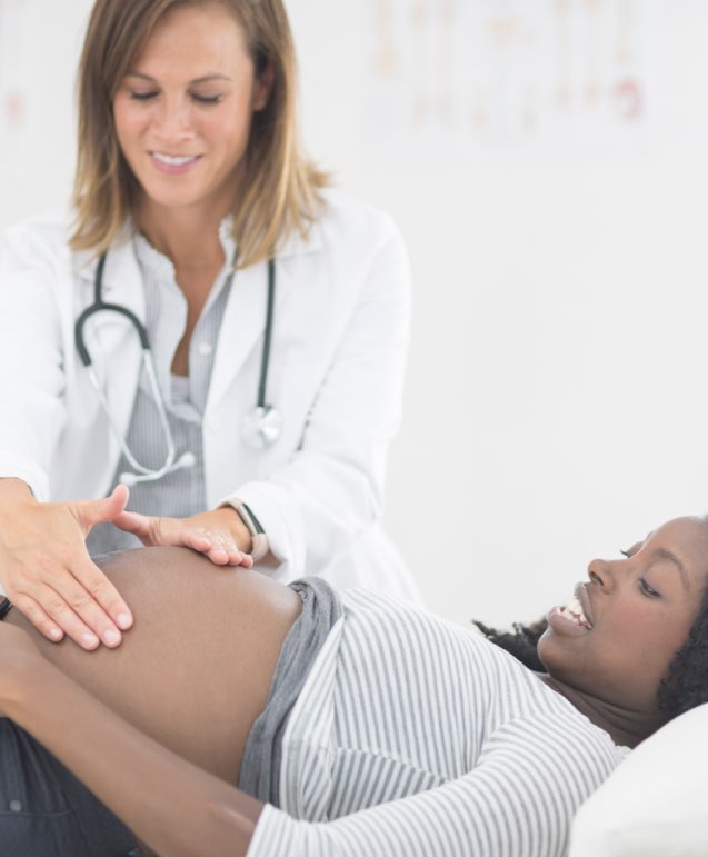 Pregnant woman at a checkup
